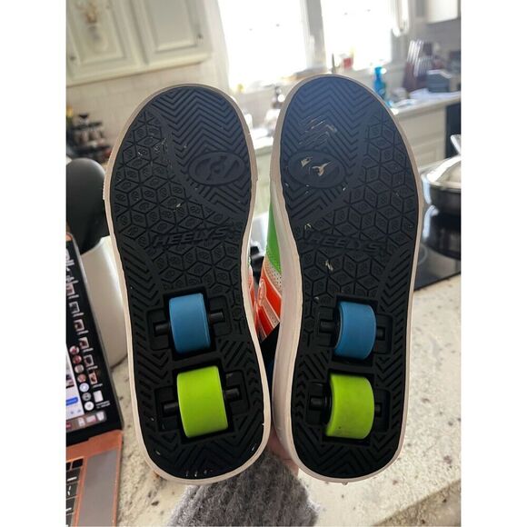 Heelys Racer 20 X2 Color Block Black Orange Blue Green Roller Skate Shoes sz 2 Y - Picture 6 of 8